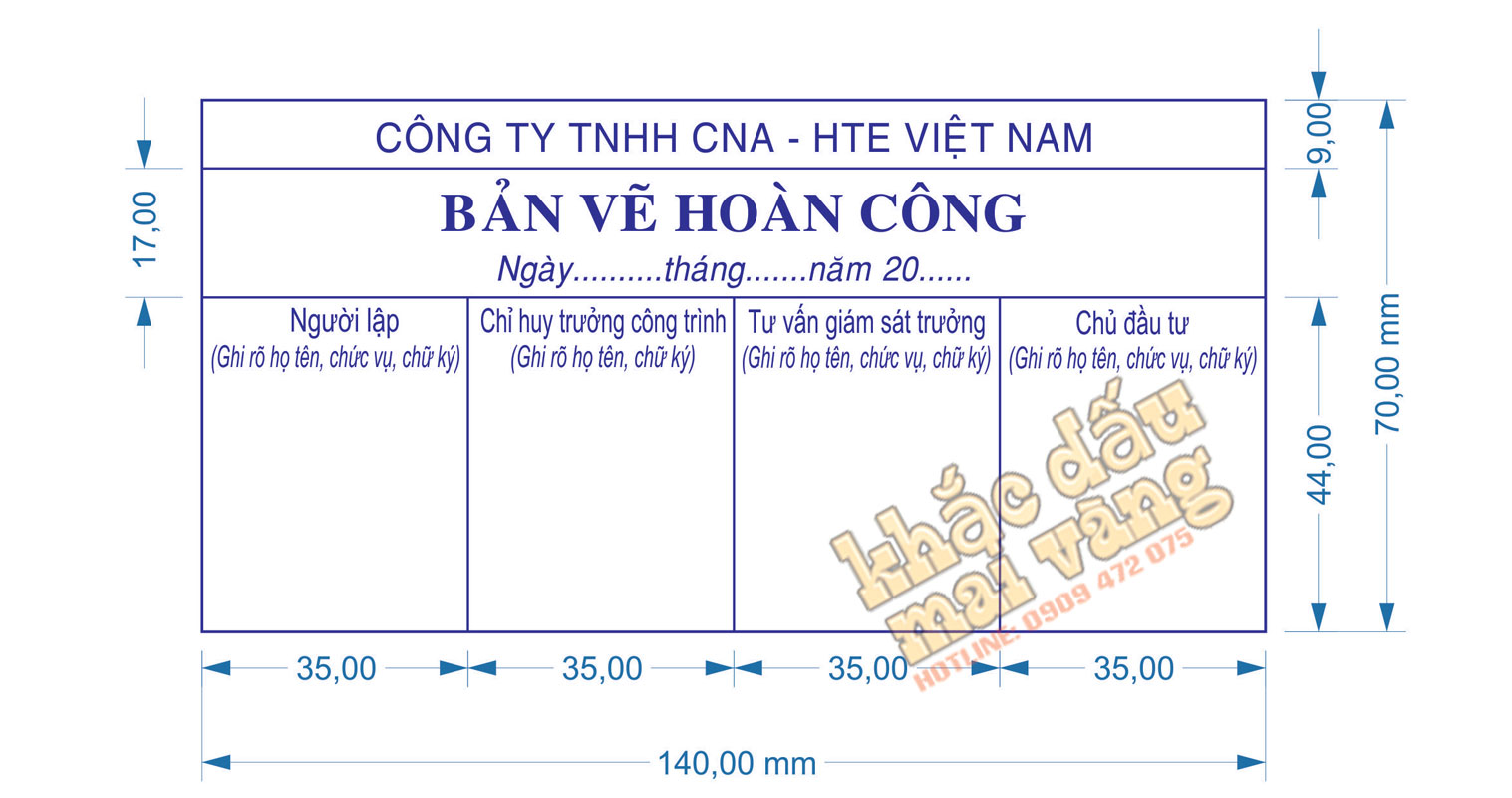 Mẫu Dấu Hoàn Công Mới Nhất Theo Thông Tư 26 | Mai Vàng