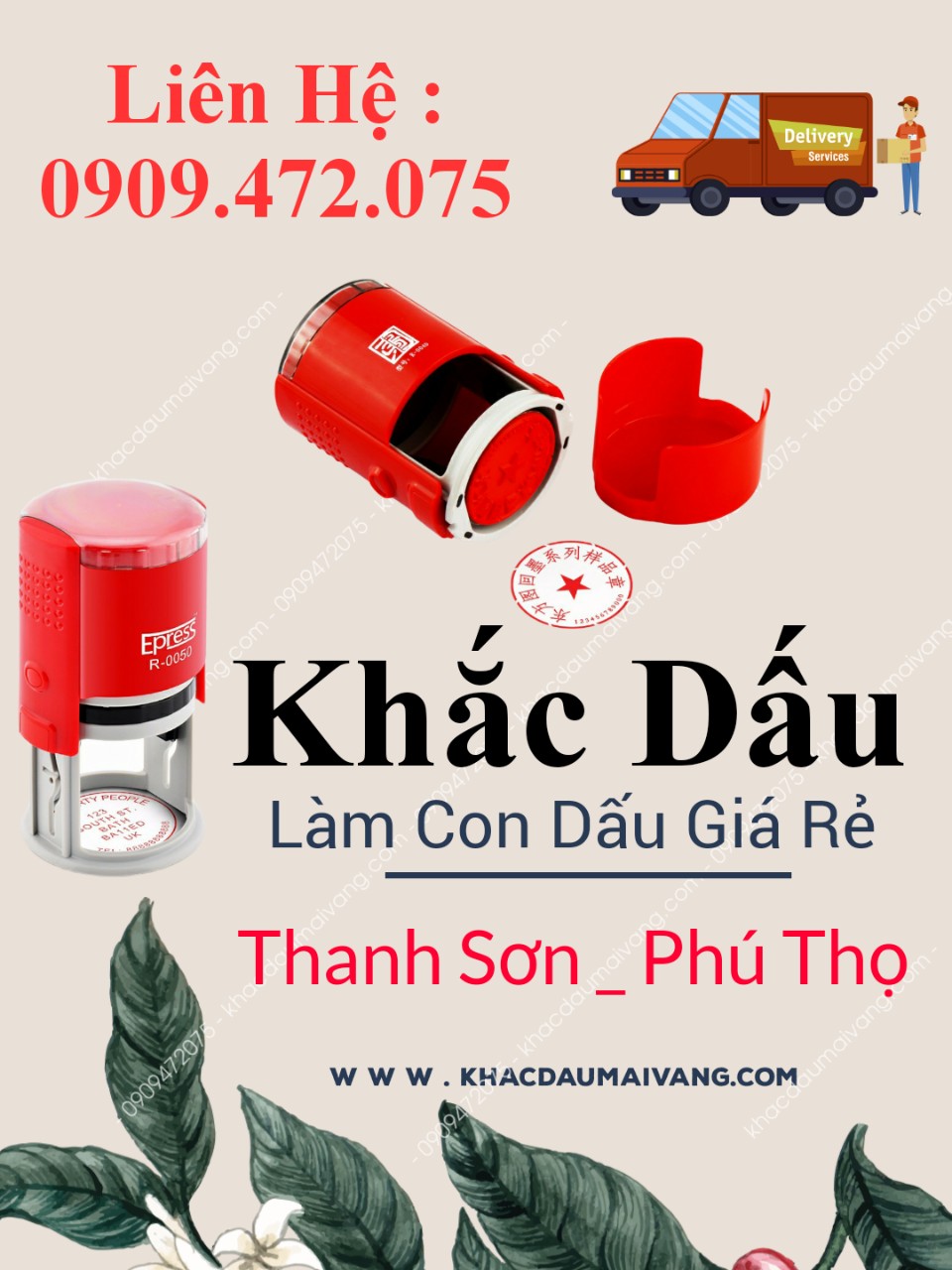 chuyên dịch vụ Khắc Dấu Tại Thanh Sơn giao hàng tận nơi.