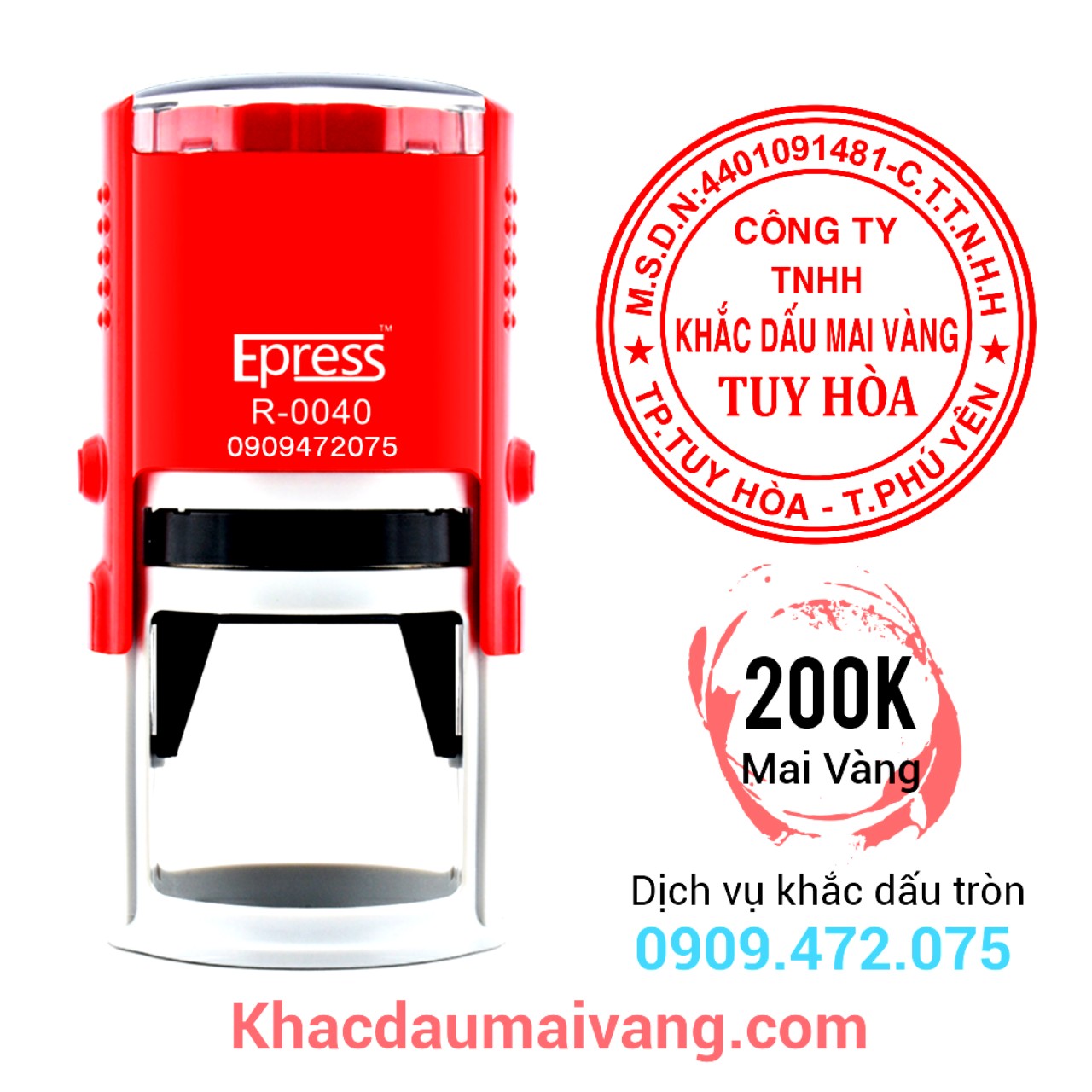 Dịch vụ Khắc con dấu tròn tại Tuy Hòa Phú Yên, chuyên nhận gia công các loại con dấu chất lượng tốt.