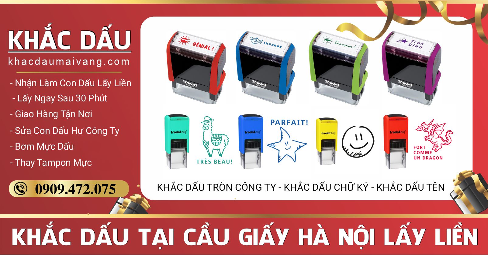 khắc con dấu tại Cầu Giấy