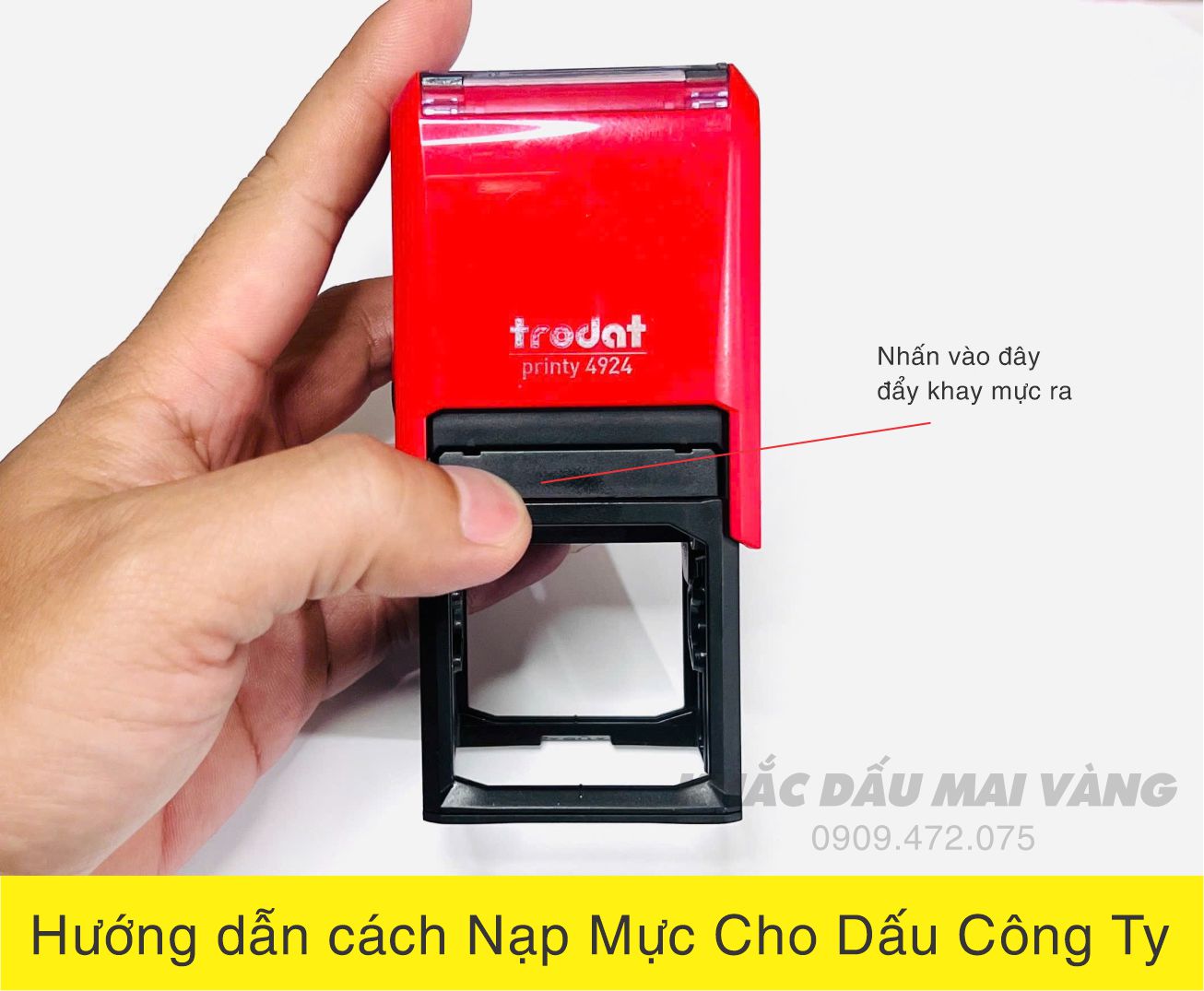 hướng dẫn cách nạp mực cho dấu tròn công ty