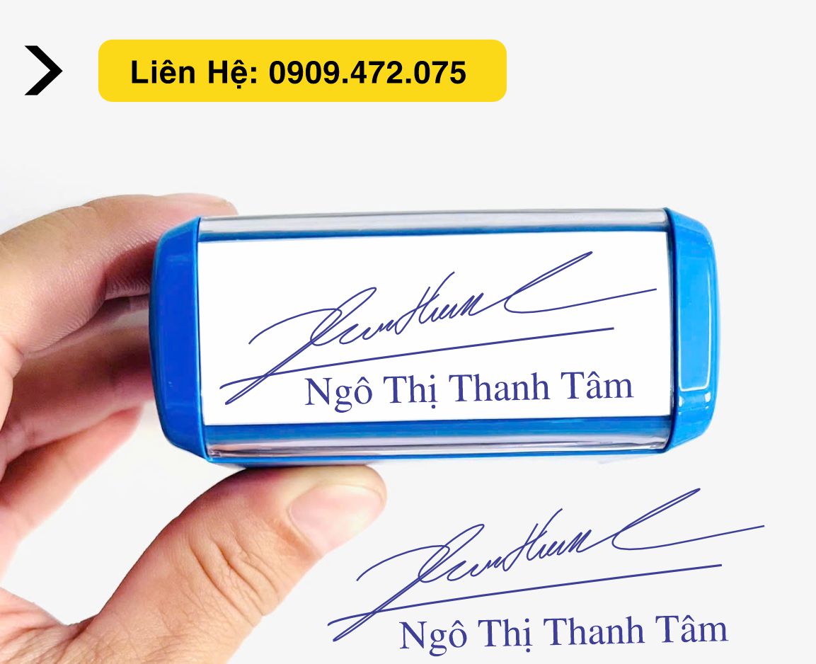 đóng dấu chữ ký kèm tên